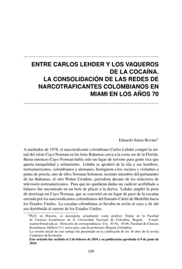 Entre Carlos Lehder Y Los Vaqueros De La Cocaína