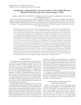 Stratigraphy, Paleopedology, and Geochemistry of the Middle Miocene Mascall Formation (Type Area, Central Oregon, USA)