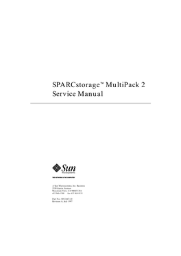 Sparcstorage™ Multipack 2 Service Manual