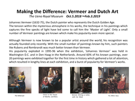 Making the Difference: Vermeer and Dutch