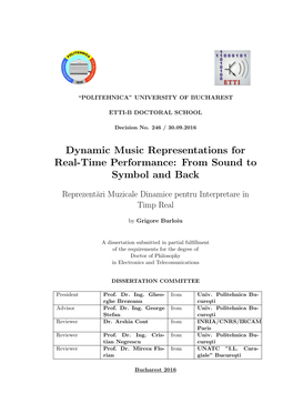 Dynamic Music Representations for Real-Time Performance: from Sound to Symbol and Back