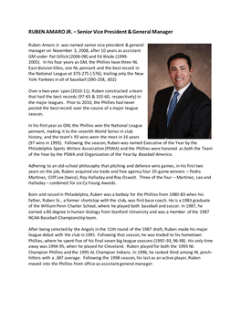 RUBEN AMARO JR. – Senior Vice President & General Manager