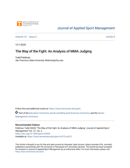 The Way of the Fight: an Analysis of MMA Judging