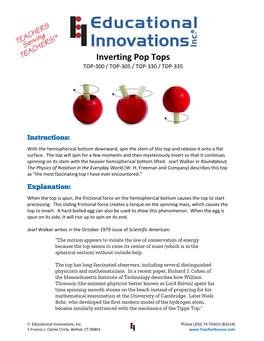Inverting Pop Tops TOP-300 / TOP-305 / TOP-330 / TOP-335
