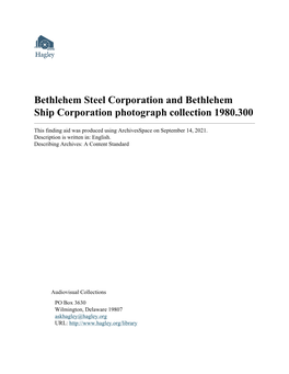 Bethlehem Steel Corporation and Bethlehem Ship Corporation Photograph Collection 1980.300