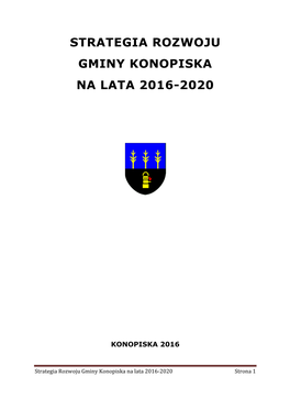 Strategia Rozwoju Gminy Konopiska Na Lata 2016-2020