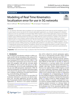 Modeling of Real-Time Kinematics Localization Error for Use in 5G