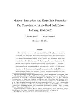 The Consolidation of the Hard Disk Drive Industry, 1996S2015