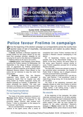 Police Favour Frelimo in Campaign