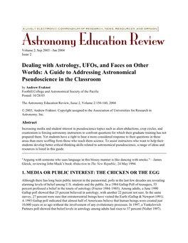 Astronomy Education Review, Issue 2, Volume 2:150-160, 2004