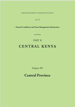 Farm Management Handbook of Kenya