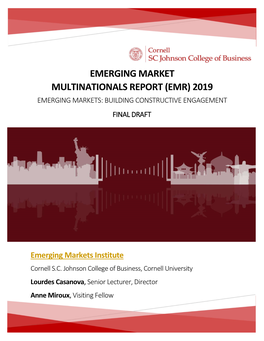 Emerging Market Multinationals Report (Emr) 2019 Emerging Markets: Building Constructive Engagement