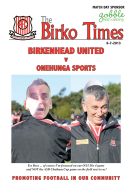 BIRKENHEAD UNITED V ONEHUNGA SPORTS