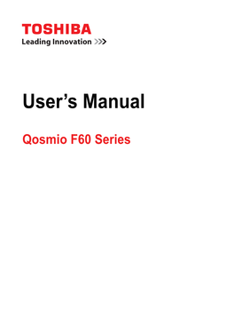 Qosmio F60 Series User's Manual