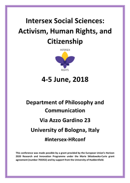 Intersex Social Sciences: Activism, Human Rights, and Citizenship 4