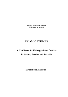 Islamic Studies Handbook 2013-14 Final.Pdf