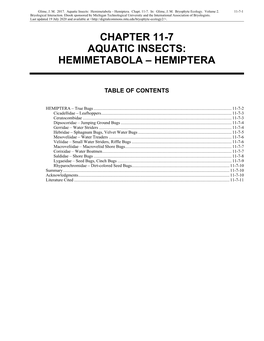 Volume 2, Chapter 11-7: Aquatic Insects: Hemimetabola-Hemiptera