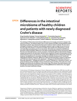 Differences in the Intestinal Microbiome of Healthy Children And