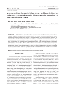 Assessing Medicinal Plants As the Linkage Between Healthcare