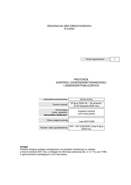 Prot Kontroli Kompleksowej Gm Kutno 2009