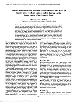 Vitrinite Reflectance Data from the Kinsale Harbour-Old Head of Kinsale Area, Southern Ireland, and Its Bearing on the Interpretation of the Munster Basin