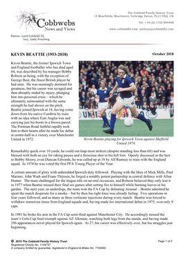 KEVIN BEATTIE (1953-2018) October 2018