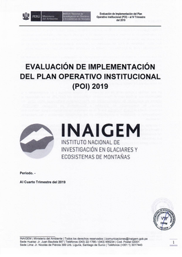 Inaigem Instiituto Nacional De Investigación En Glaciares Y Ecosistemas De Montañas