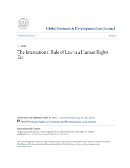 The International Rule of Law in a Human Rights Era, 28 Pac