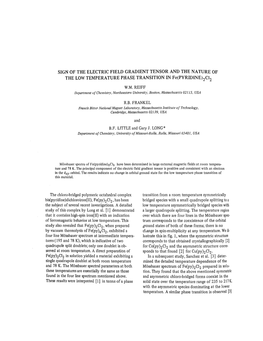 SIGN of the ELECTRIC FIELD GRADIENT TENSOR and the NATURE of the LOW TEMPERATURE PHASE TRANSITION in Fe(PYRIDINE)2CI2