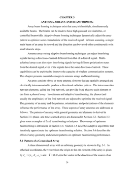 CHAPTER 3 ANTENNA ARRAYS and BEAMFORMING Array Beam Forming Techniques Exist That Can Yield Multiple, Simultaneously Available Beams