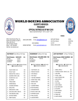 World Boxing Association Gilberto Mendoza President