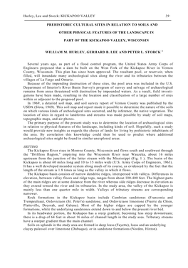 Hurley, Lee and Storck: KICKAPOO VALLEY 39 PREHISTORIC CULTURAL SITES in RELATION to SOILS and OTHER PHYSICAL FEATURES of the LA