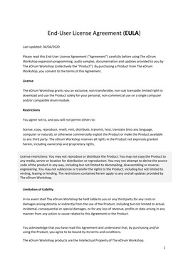 End-User License Agreement (EULA)