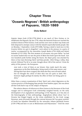 Chapter Three 'Oceanic Negroes': British Anthropology of Papuans, 1820-1869