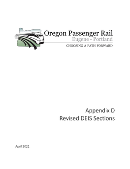 Oregon Passenger Rail Tier 1 Final Environmental Impact