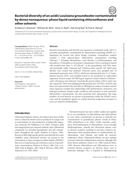 Bacterial Diversity of an Acidic Louisiana Groundwater