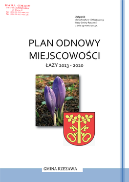 Plan Odnowy Miejscowości Łazy 2013 - 2020