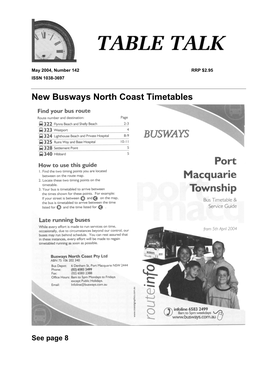 New Busways North Coast Timetables