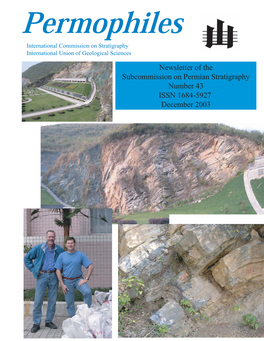 Newsletter of the Subcommission on Permian Stratigraphy Number 43 ISSN 1684-5927 December 2003