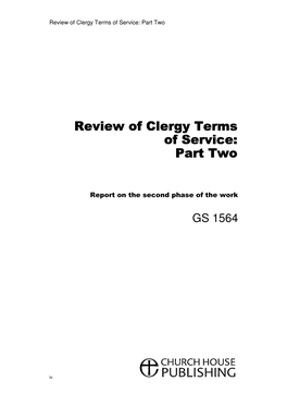 Review of Clergy Terms of Service: Part Two