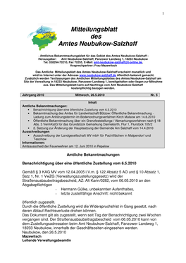 Mitteilungsblatt Nr. 5