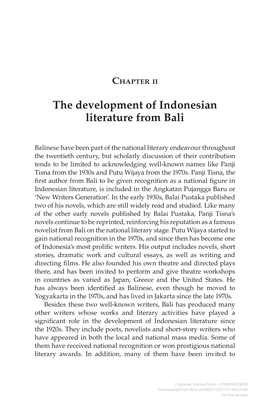 The Development of Indonesian Literature from Bali