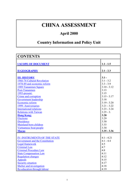 China Assessment