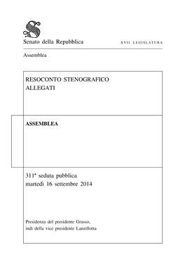 Senato Della Repubblica RESOCONTO STENOGRAFICO