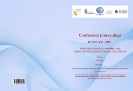 Book Proceedings of ICSNS XV, Brussels – June 16 2021