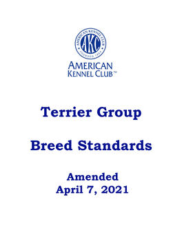 Terrier Group Breed Standards