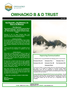 Owhaoko B & D Trust