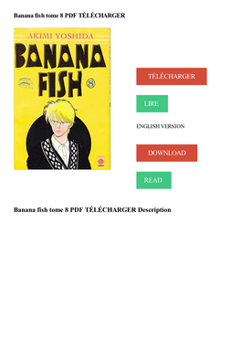 Banana Fish Tome 8 PDF TÉLÉCHARGER