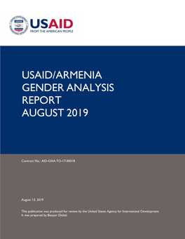 USAID/Armenia Gender Analysis Report Download