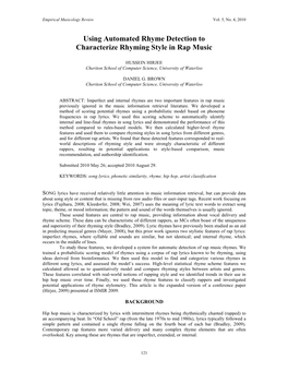 Using Automated Rhyme Detection to Characterize Rhyming Style in Rap Music